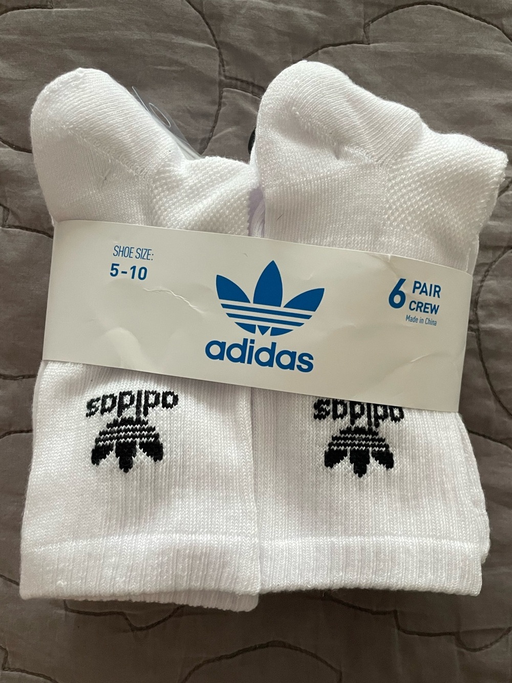 adidas White Socks with Black Logo - Crew - Picture 2 of 2